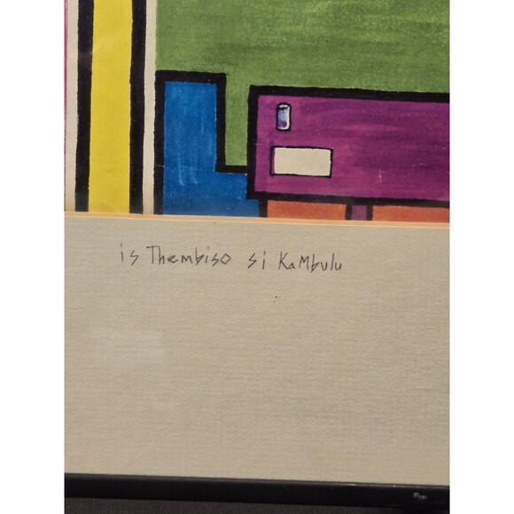 S African Art By Shabaka Napata, Ndebele Tribe, 1993 Rare Find - Picture 8 of 9